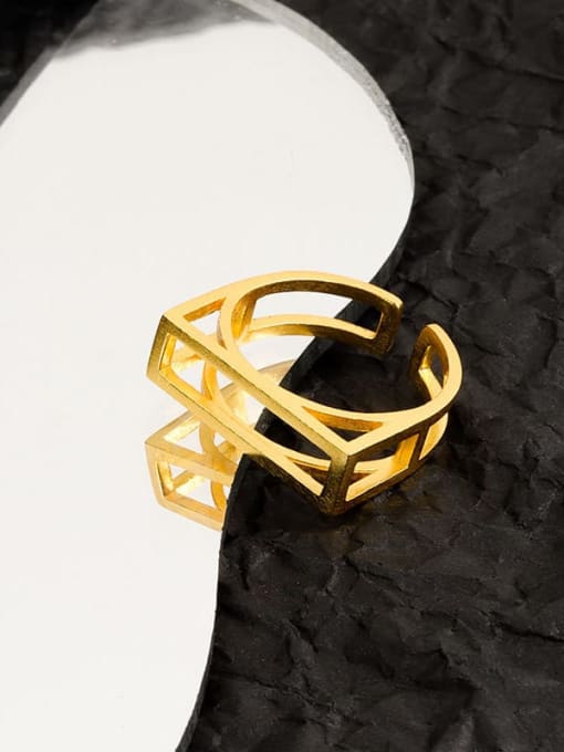 18k gold No.13 adjustable 925 Sterling Silver Geometric Minimalist Band Ring