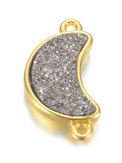 Flared lime Copper Alloy Crystal Moon Charm Height : 9mm , Width: 18.5mm