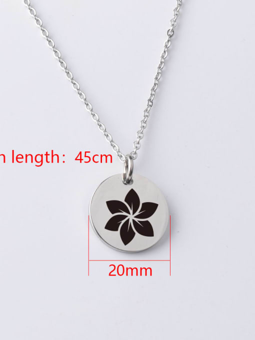 YP001 86 20MM Stainless steel Flower Minimalist Necklace