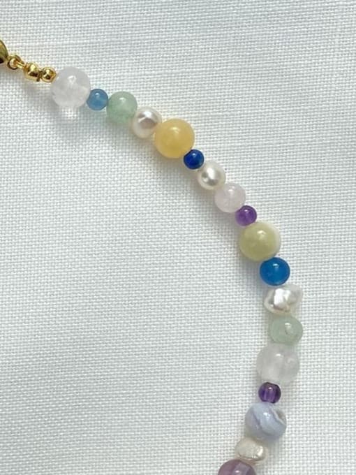 W.BEADS Natural Stone Geometric Bohemia  Freshwater Pearls Beaded Necklace 1