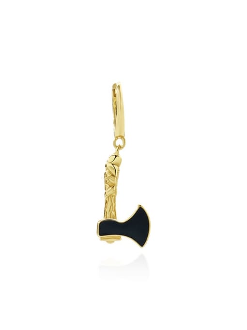 E2827 gold color adhesive drop (single) 925 Sterling Silver Enamel Irregular Minimalist Single Earring(Single-Only One)