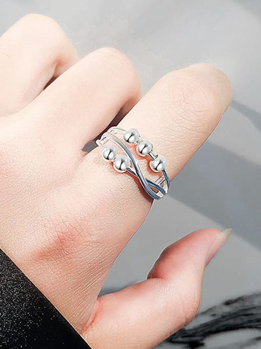 PNJ-Silver 925 Sterling Silver Bead Geometric Minimalist Stackable Ring 1