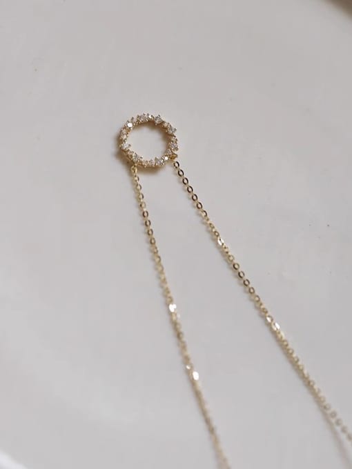 golden 925 Sterling Silver Cubic Zirconia Geometric Minimalist Necklace