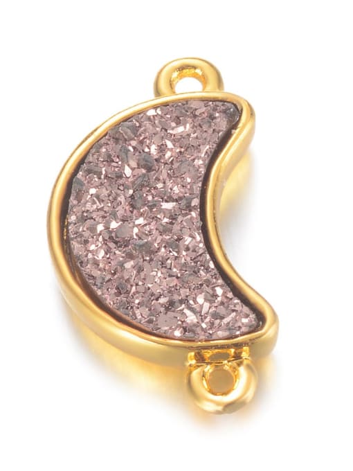 Mysterious purple Copper Alloy Crystal Moon Charm Height : 9mm , Width: 18.5mm
