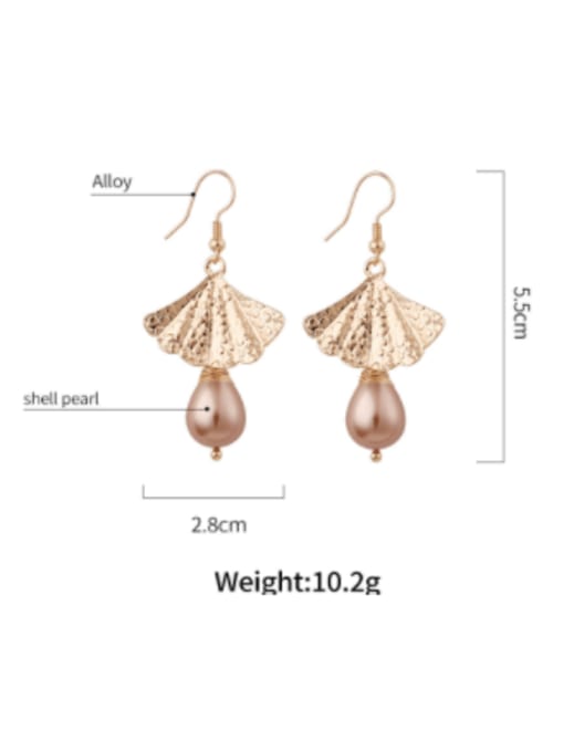 JMI Zinc Alloy Imitation Pearl Irregular Vintage Hook Earring 2