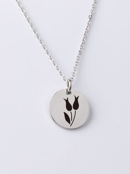 YP001 10 20MM Stainless steel Flower Minimalist Necklace