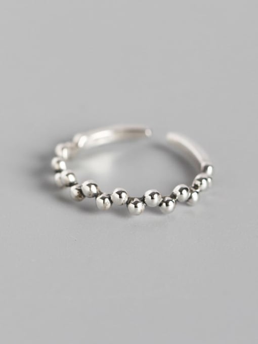 ACEE 925 Sterling Silver Geometric Minimalist Bead Ring 0