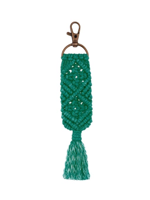 K68150 green Alloy Cotton Rope  Tassel Bohemia Hand-Woven Bag Pendant