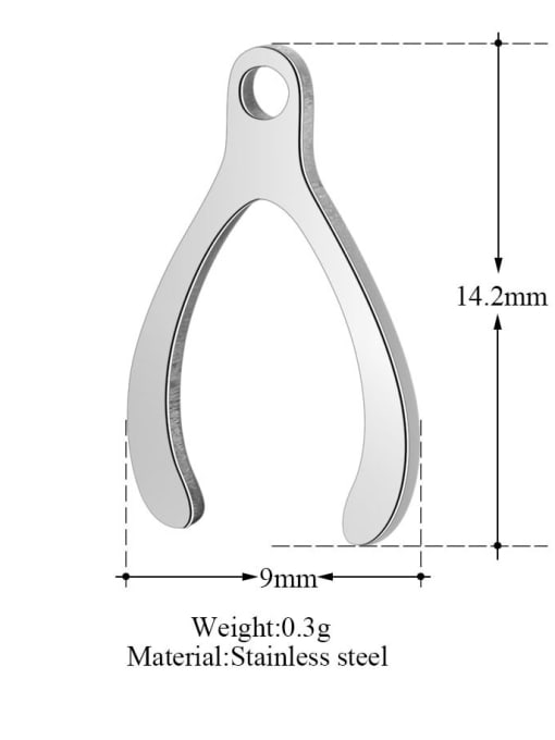 FTime Stainless steel Charm Height : 14.2 mm , Width: 9 mm 1