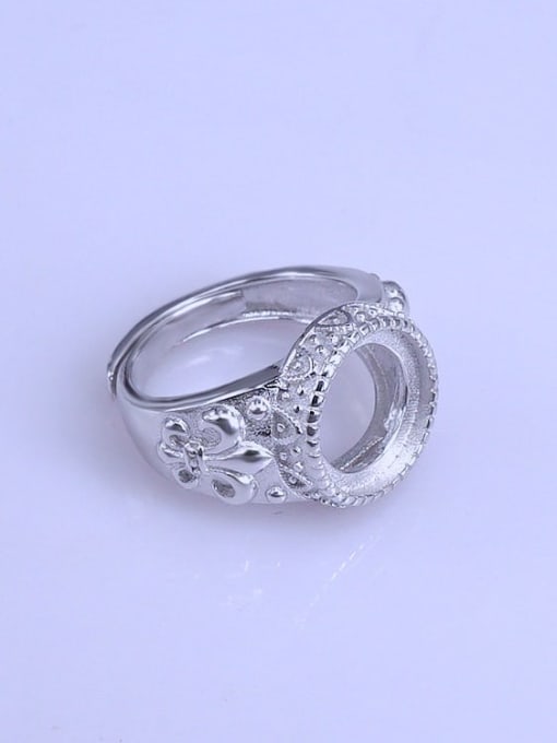 Supply 925 Sterling Silver 18K White Gold Plated Geometric Ring Setting Stone size: 12*12mm 2