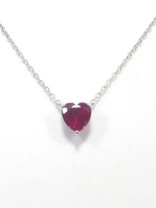 ZEMI 925 Sterling Silver Cubic Zirconia Heart Minimalist Necklace 3