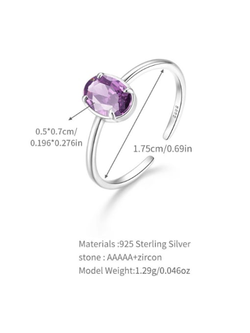 Platinum 5 925 Sterling Silver Cubic Zirconia Geometric Minimalist Band Ring