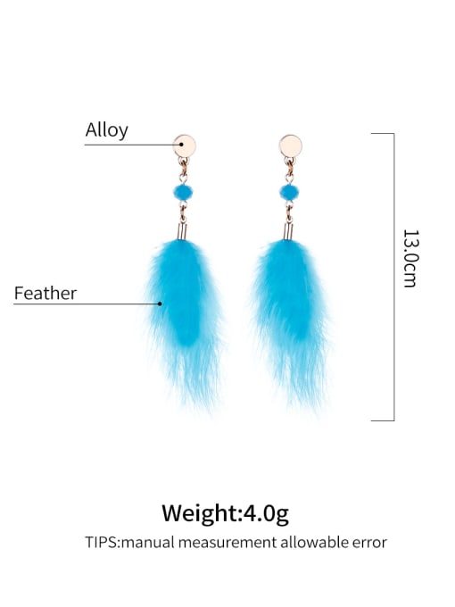 JMI Alloy Feather Feather Bohemia Hand-Woven Drop Earring 2