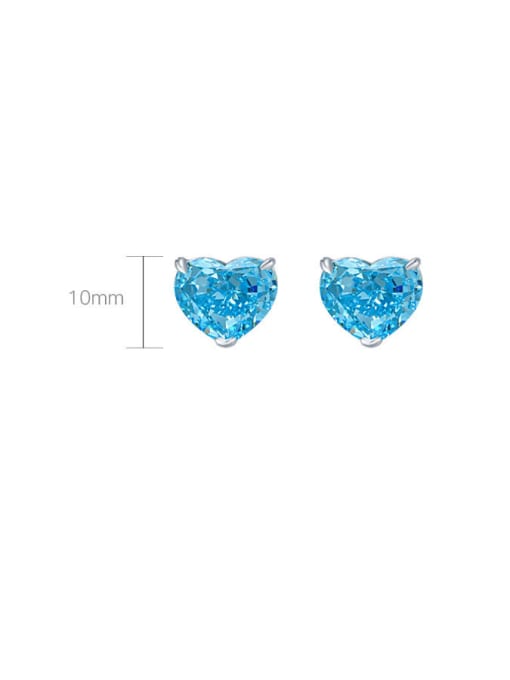 A&T Jewelry 925 Sterling Silver High Carbon Diamond Heart Dainty Earring 2