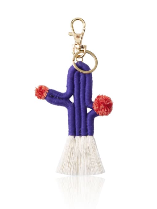 K68234 12 Alloy Cotton Cactus Cute Hand-Woven Key Chain/ Bag Pendant