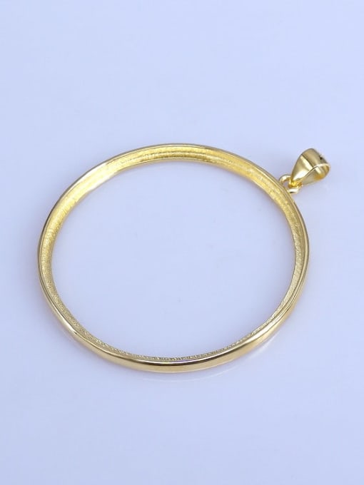 Gold plating on pure silver 925 Sterling Silver Round Pendant Setting Stone size: 40*40mm