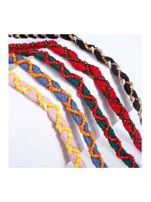 JMI Bead Cotton Rope Cotton Tassel Artisan Long Belt/ Headband /Strand Necklace 1