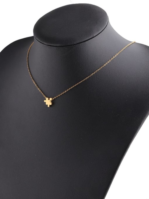 golden Stainless steel Geometric puzzle Minimalist Necklace