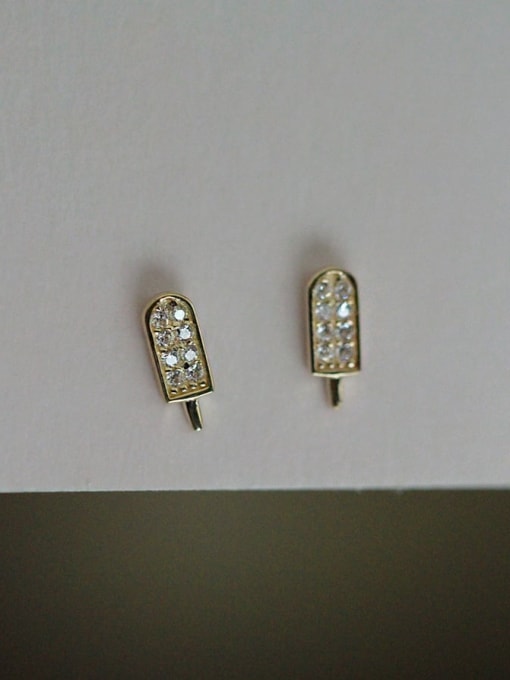 Snow sticks (including earplugs) 925 Sterling Silver Cubic Zirconia Geometric Dainty Stud Earring