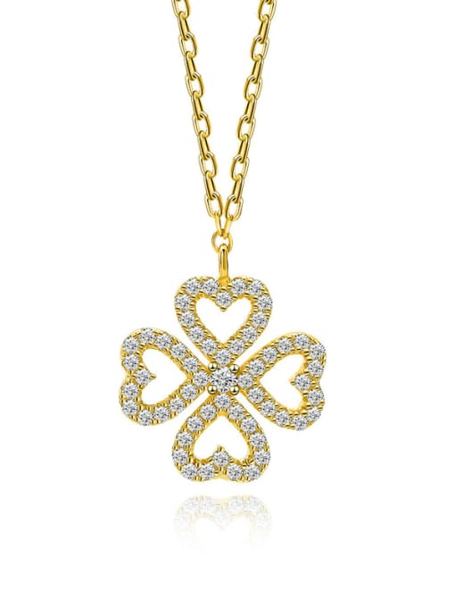 A&T Jewelry 925 Sterling Silver Cubic Zirconia Flower Dainty Necklace 0