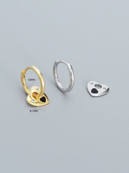 ACEE 925 Sterling Silver Acrylic Heart Trend Huggie Earring 1