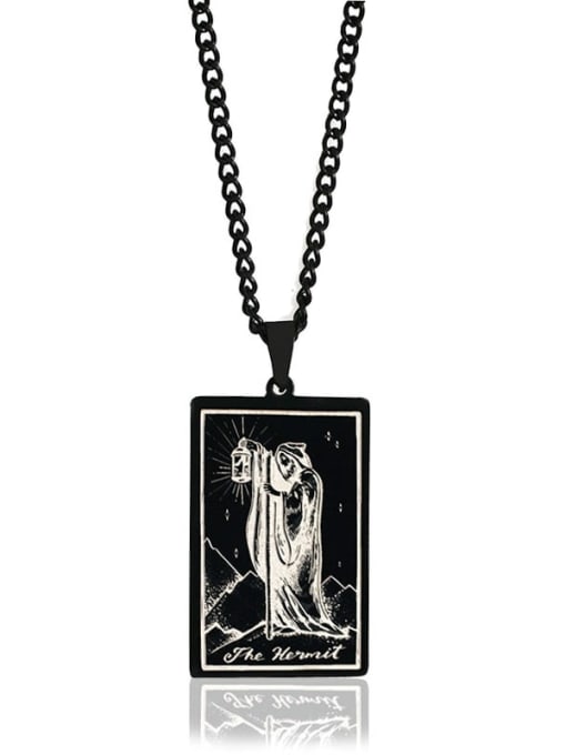 M&J The Hermit's Tarot hip hop stainless steel titanium steel necklace 3