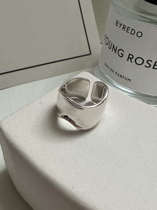 Irregular Wave Ring 925 Sterling Silver Geometric Minimalist Irregular Wave Band Ring