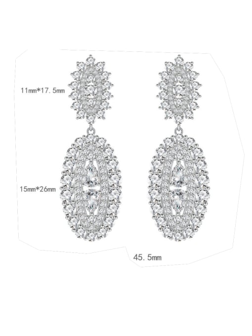 A&T Jewelry 925 Sterling Silver Cubic Zirconia Geometric Statement Cluster Earring 4
