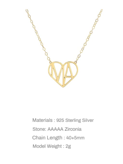 YUANFAN 925 Sterling Silver Hollow Heart Minimalist Necklace 2
