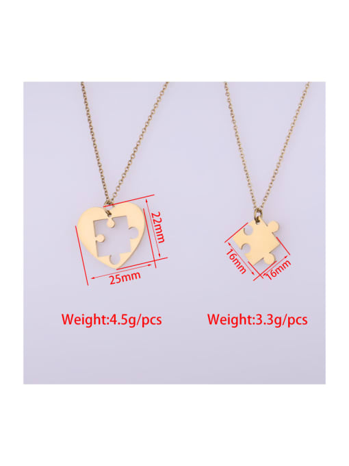 MEN PO Stainless steel Heart puzzle Trend Necklace 1