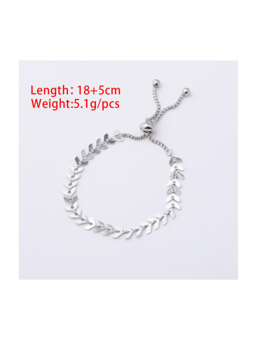 MEN PO Stainless steel Fish bone chain Trend Link Bracelet 1