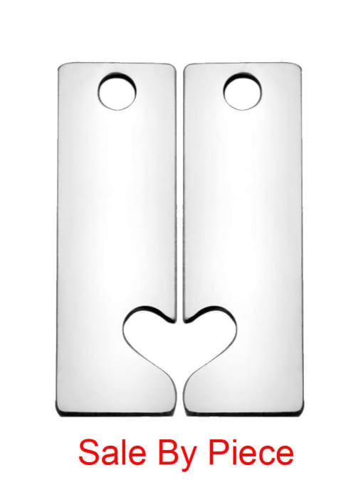 FTime Stainless steel Heart Charm Height : 16.9 mm , Width: 5.4 mm 0
