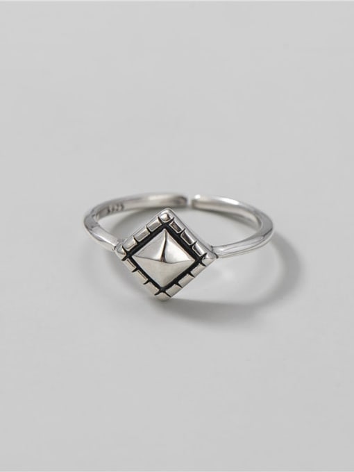 Diamond ring 925 Sterling Silver Geometric Vintage Band Ring