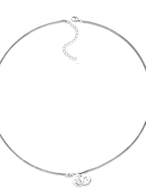 047L8.3g 925 Sterling Silver Geometric Vintage Necklace
