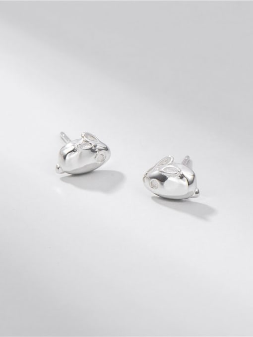 Rabbit Earrings 925 Sterling Silver Rabbit Minimalist Stud Earring