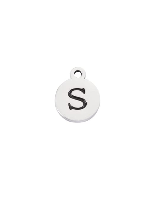 Steel s Stainless steel Minimalist Round  Letter Pendant