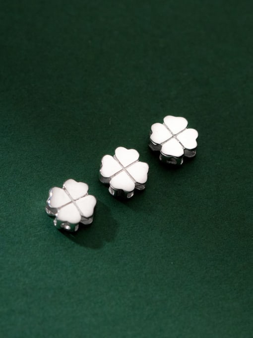 FAN S925 silver Seiko electroplating four-leaf flower spacer beads 0
