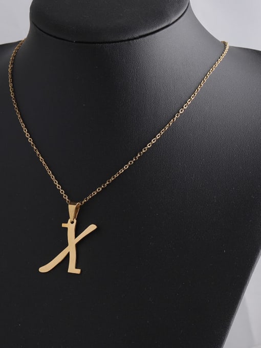Golden x Stainless steel Letter Minimalist Necklace