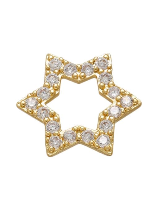 Golden White Diamond Brass Diamond Gold Plated Five-pointed Star Pendant