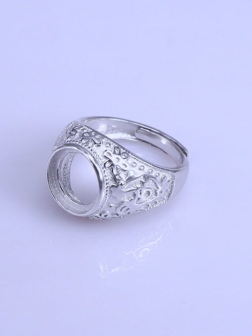 Supply 925 Sterling Silver 18K White Gold Plated Geometric Ring Setting Stone size: 11*11mm 1