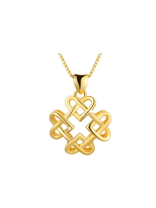 Gold ESF0021A 925 Sterling Silver Geometric Minimalist Necklace