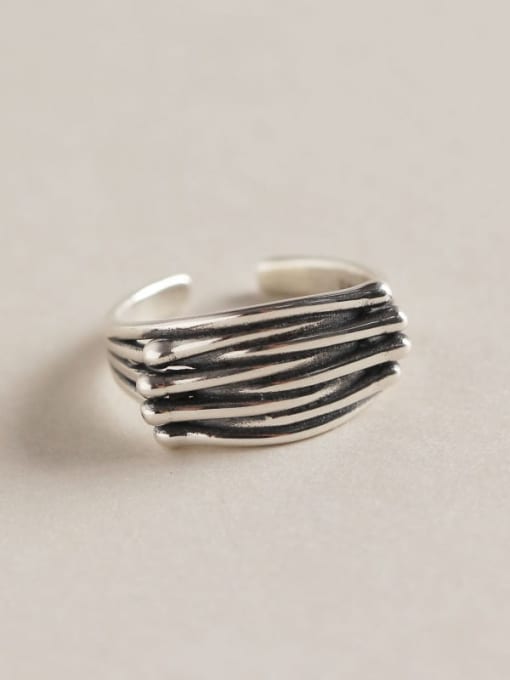 ACEE 925 Sterling Silver Geometric Minimalist Band Ring 0