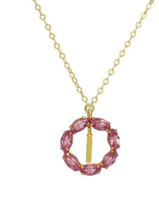 Gold I 925 Sterling Silver Cubic Zirconia Geometric Minimalist Necklace