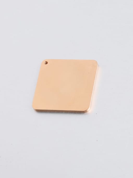Rose Gold Stainless steel calendar tag single hole square pendant