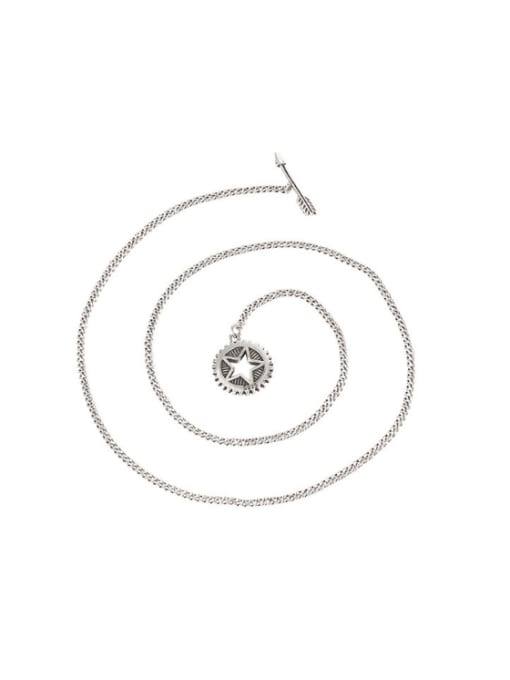 020L approximately 6.8g 925 Sterling Silver Irregular Vintage Necklace