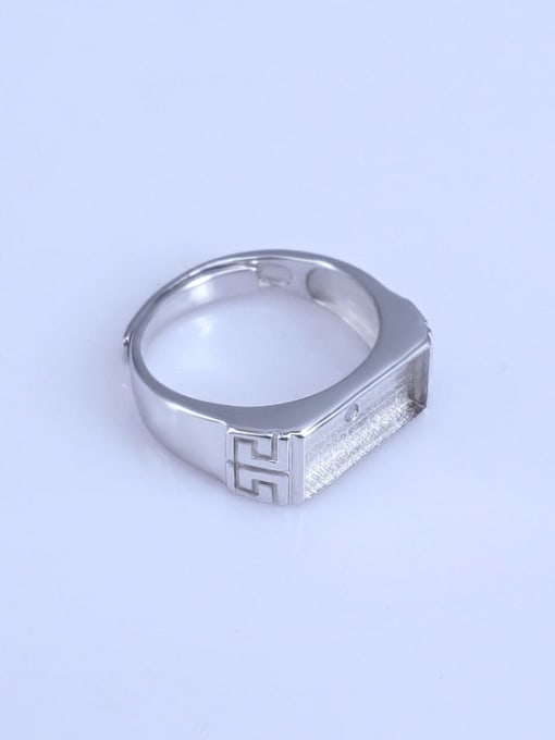Supply 925 Sterling Silver 18K White Gold Plated Geometric Ring Setting Stone size: 6*14mm 2