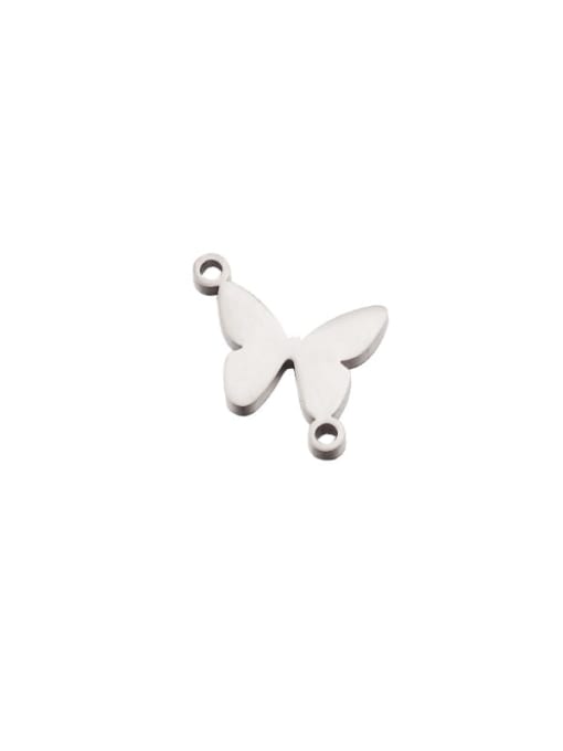 MEN PO Stainless Steel Plane Cut Double Hole Butterfly Bracelet Necklace Pendant 0