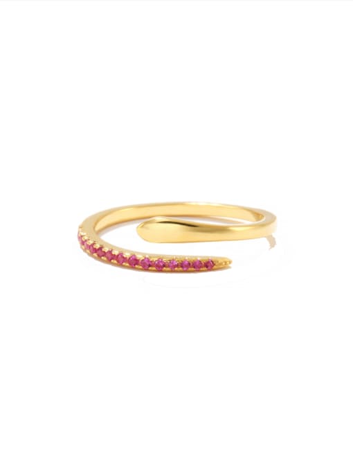 Gold +Rose 925 Sterling Silver Cubic Zirconia Geometric Minimalist Stackable Ring