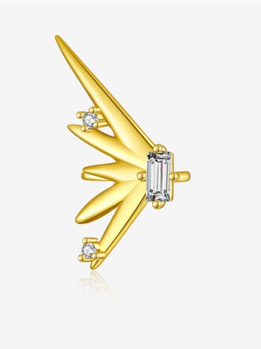 18k gold white stone (single) 925 Sterling Silver Cubic Zirconia Geometric Minimalist Single Earring