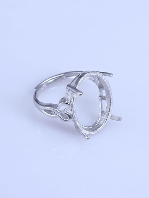 Supply 925 Sterling Silver 18K White Gold Plated Geometric Ring Setting Stone size: 8*10 8*12 10*12 12*15 13*17 14*19MM 1